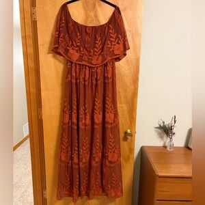Baltic Born Terracotta Floral Maxi Dress
